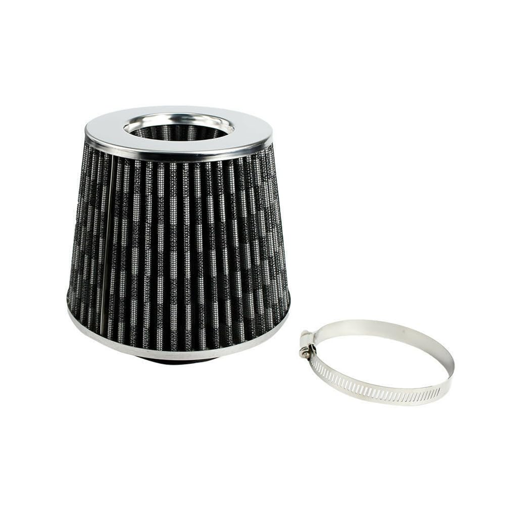 nnenraumfilter mit Aktivkohle 76MM Universal 3 Zoll High Flow Kaltlufteinlassfilter Induktionskit Autozubehör Fahrzeuge Luftfilter Sport Power Mesh Cone(CARBON FIBER) von ZIxmix