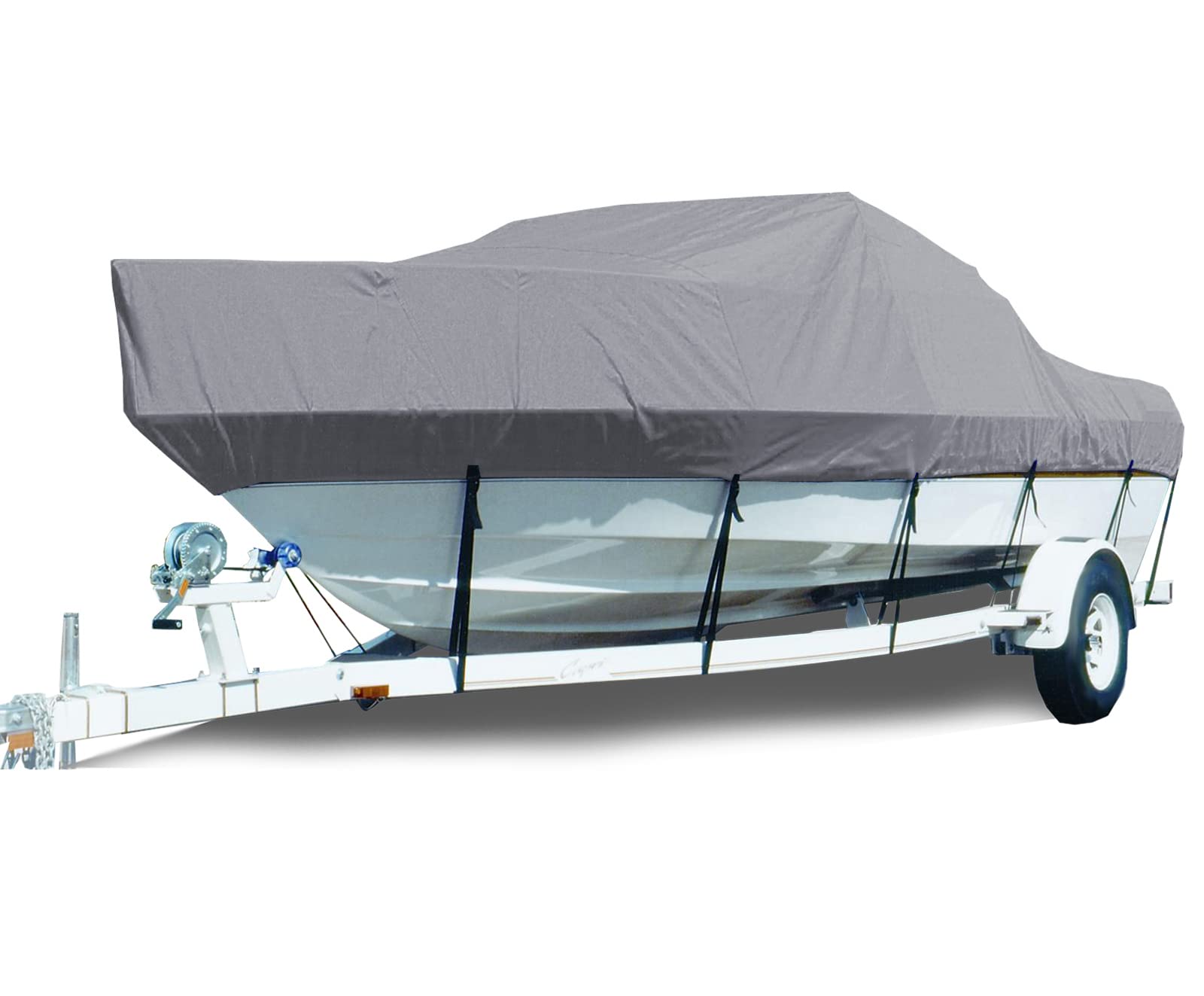 Wasserdichte Abdeckungen Für 420D Boote Für Bassboat, V-Rumpf-Drei-Rumpf-Boote, Fisch- und Ski-Boote, Runabout Bowrider Boote Abdeckung Für Boote, Gray,17~19FT: 600x230c von ZJDYDY