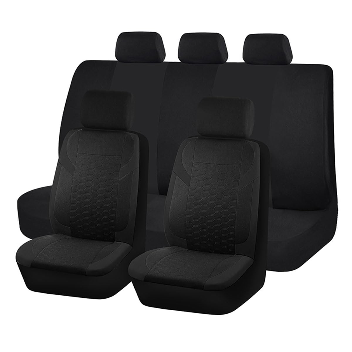 9pcs Autositzbezüge Set,kompatibel mit Peugeot 5008,Sitzbezüge,1-Black von ZJGZNB