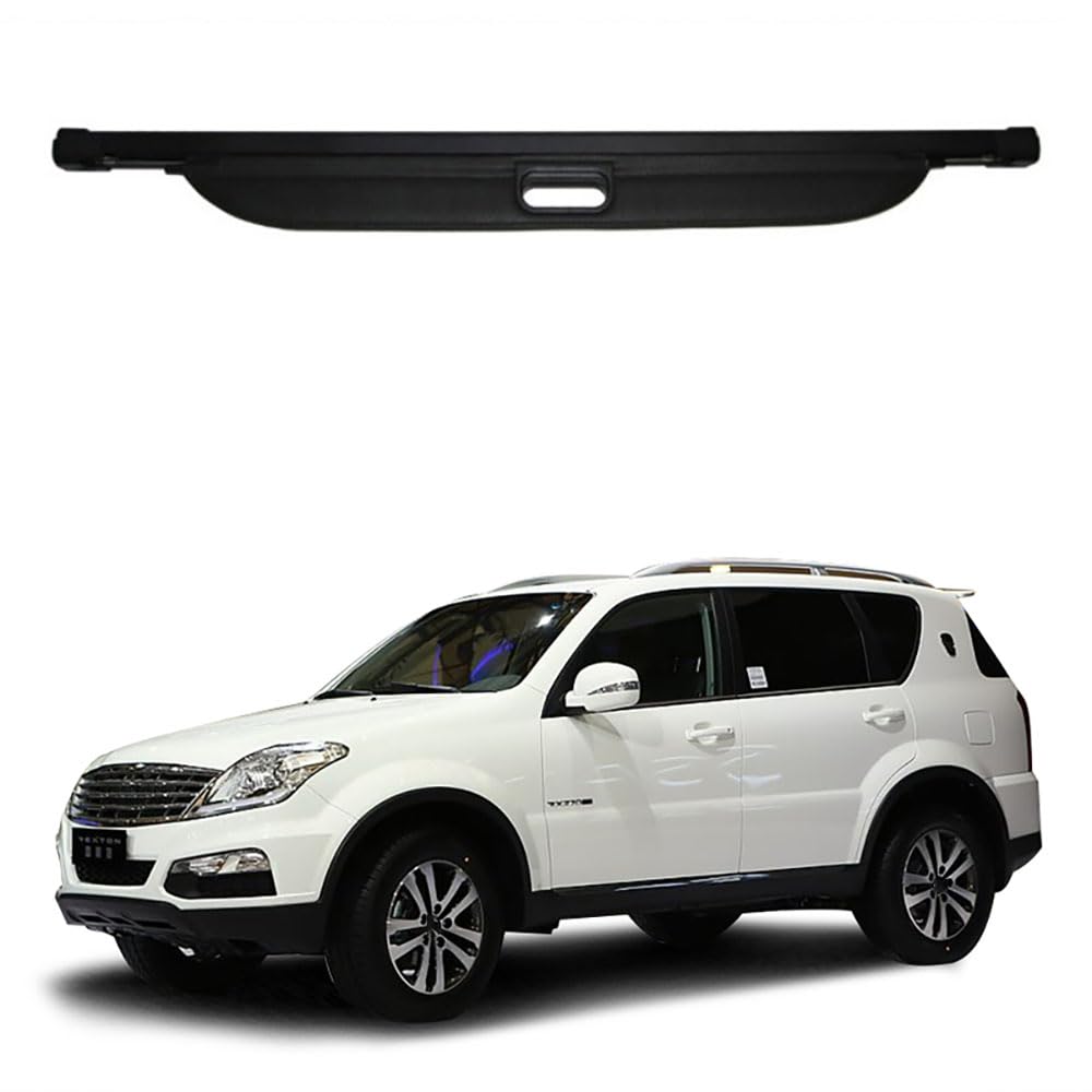 Auto Einziehbarer Kofferraum-Hutablage Kofferraumabdeckung für SsangYong Rexton II W 2008-2017 Gepäck Security Privatsphäre ZubehöR von ZJHESXV