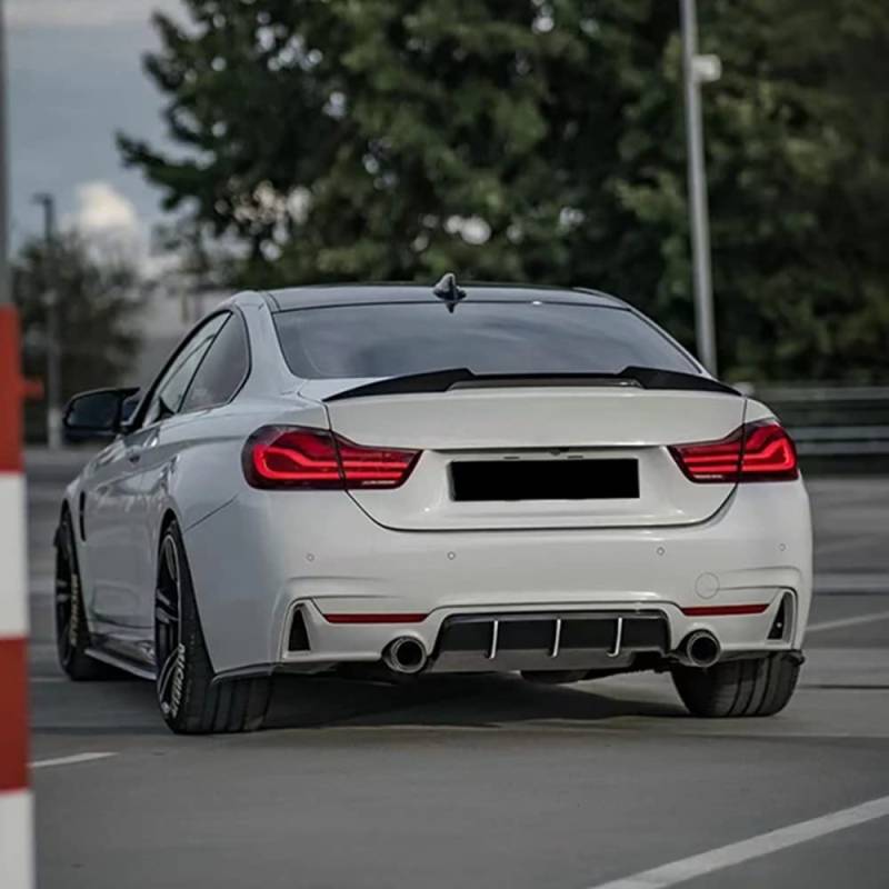 Auto Hinten Kofferraum Spoiler Heck Flügel Lippe, für BMW 4er F36 Gran Coupé 2014-2019 M4 Style, ABS-Kunststoff, Schwarz Glänzend, Kohlefaser-Optik von ZJHESXV