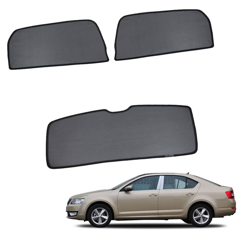 Sonnenschutz Auto Vorhang Für Baby Kinder Sonnenblende Für Octavia 5E 2012-2019 UV Schutz Magnetisch Sonnenschutz Für Autofenster Seitenscheibe Schwarz,Rear-Window+Back-windscreen-3PCS von ZJIEX