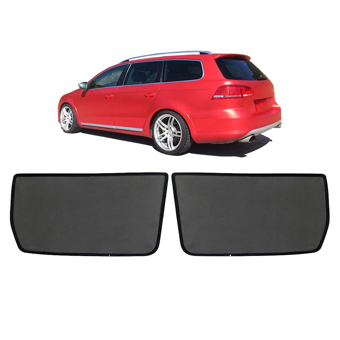 Sonnenschutz Auto Vorhang Für Baby Kinder Sonnenblende Für Passat B7 Variant 2010-2015 UV Schutz Magnetisch Sonnenschutz Für Autofenster Seitenscheibe Schwarz,Rear-window-2PCS von ZJIEX