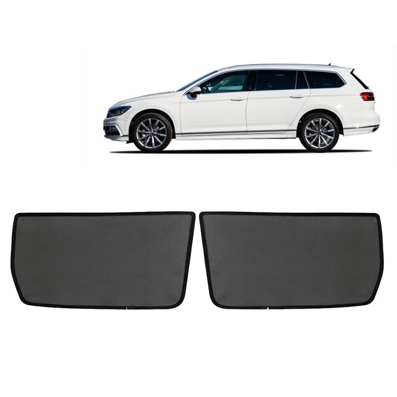 Sonnenschutz Auto Vorhang Für Baby Kinder Sonnenblende Für Passat B8 Variant 2016-2022 UV Schutz Magnetisch Sonnenschutz Für Autofenster Seitenscheibe Schwarz,Rear-window-2PCS von ZJIEX