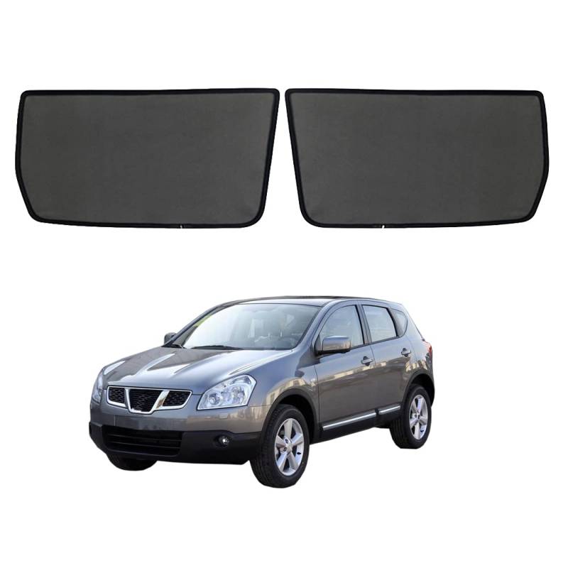 Sonnenschutz Auto Vorhang Für Baby Kinder Sonnenblende Für Qashqai J10 2006-2013 UV Schutz Magnetisch Sonnenschutz Für Autofenster Seitenscheibe Schwarz,Rear-window-2PCS von ZJIEX