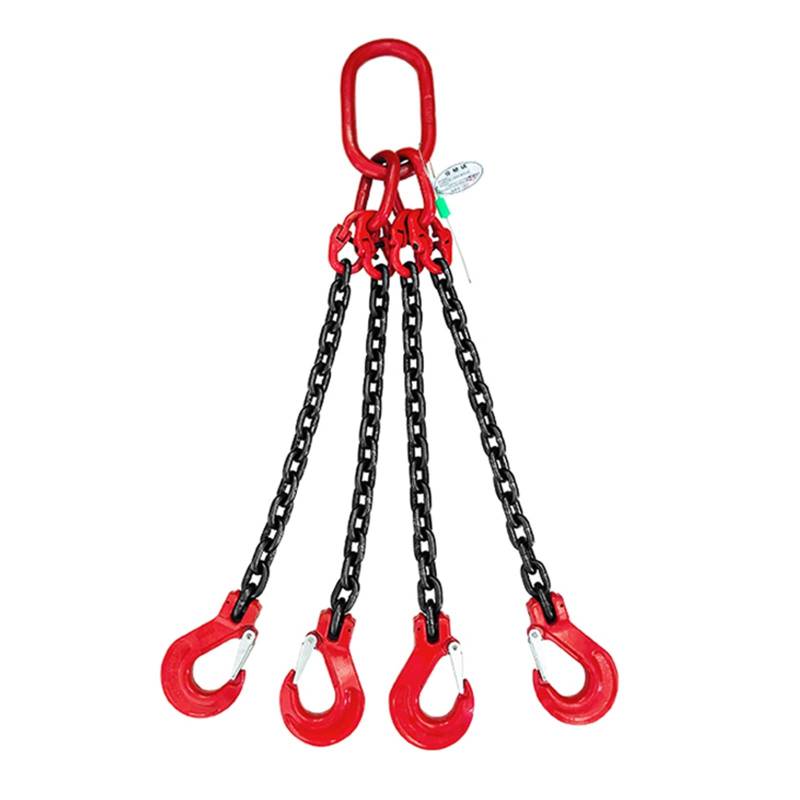 Anschlagkette 3 Tonnen 4-Bein-Kettengehänge, Hebeketten Mit 4 Sicherheitshaken Für Motorhebezeuge, Hausrenovierung/Baustelle Alloy Steel Slings Heben (Size : 0.5m/1.6ft) von ZJKXJH