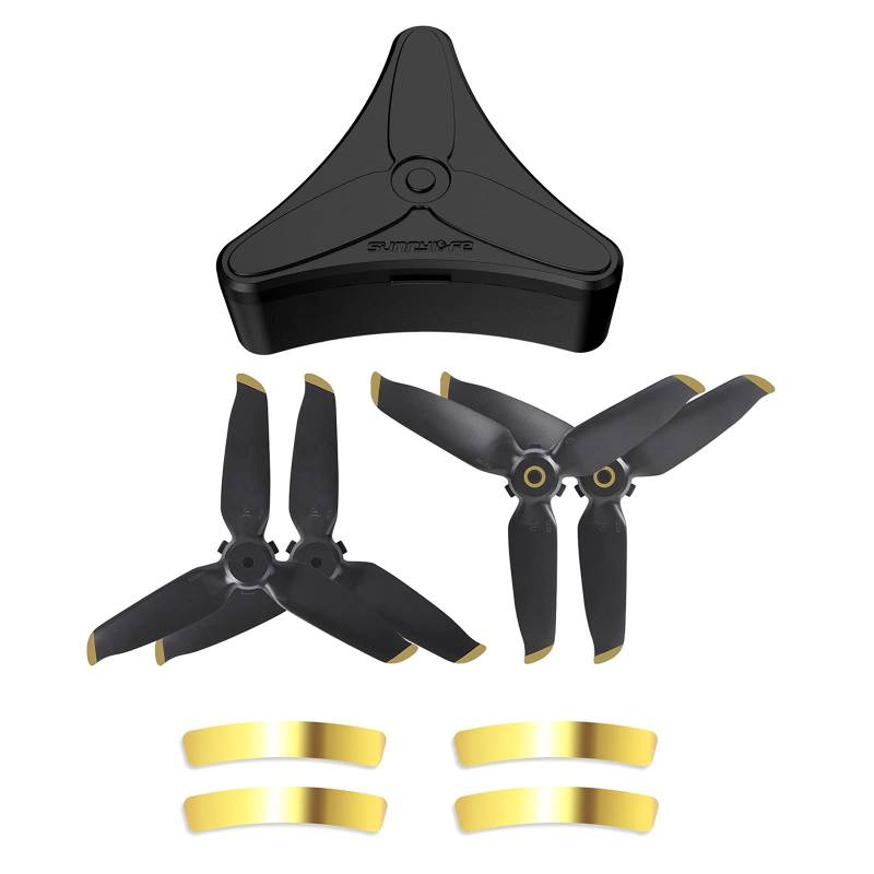 FPV Combo Drone Propeller Zubehör Schutzbox + 4 Stück Propeller Zubehör für DJI FPV Combo Drone (Gold) von ZJRXM Zubehör für DJI Drone