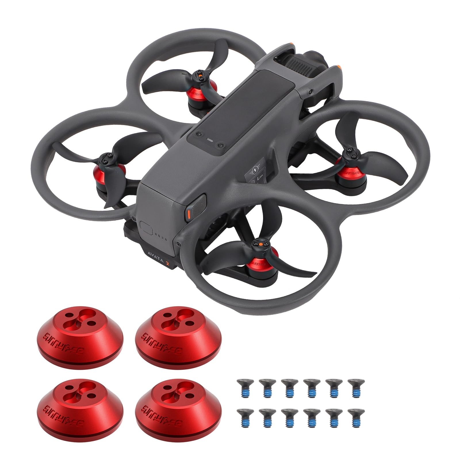 ZJRXM Avata 2 Motorkappe für DJI Avata 2 Drone Zubehör, 4 Stück/Set Aluminium Motor Covers Staubdichte Schutzhülle für DJI Avata 2 Drohne (Rot) von ZJRXM