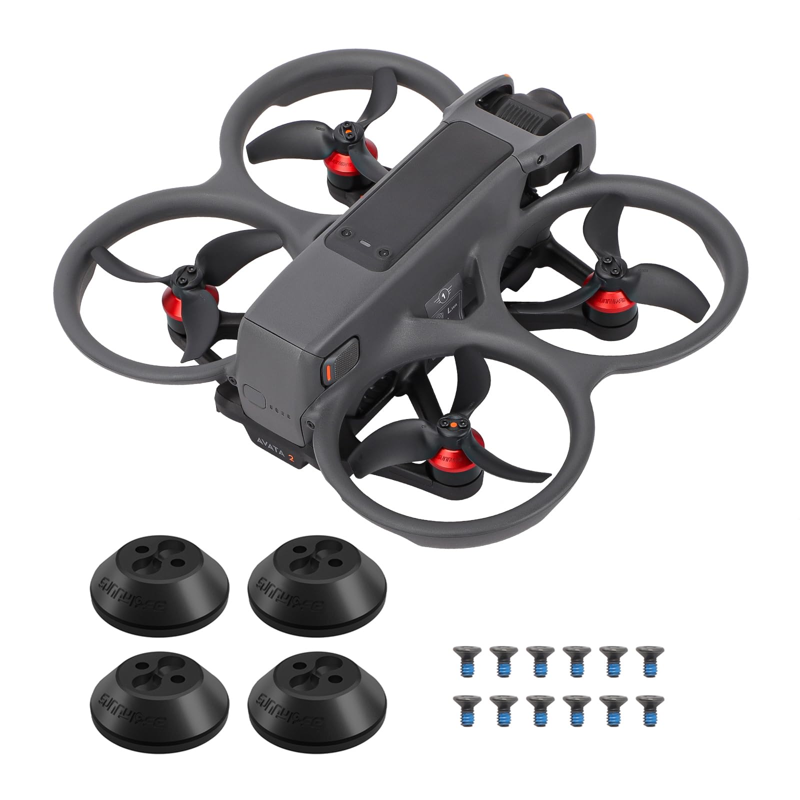 ZJRXM Avata 2 Motorkappe für DJI Avata 2 Drone Zubehör, 4 Stück/Set Aluminium Motor Covers Staubdichte Schutzhülle für DJI Avata 2 Drohne (Schwarz) von ZJRXM