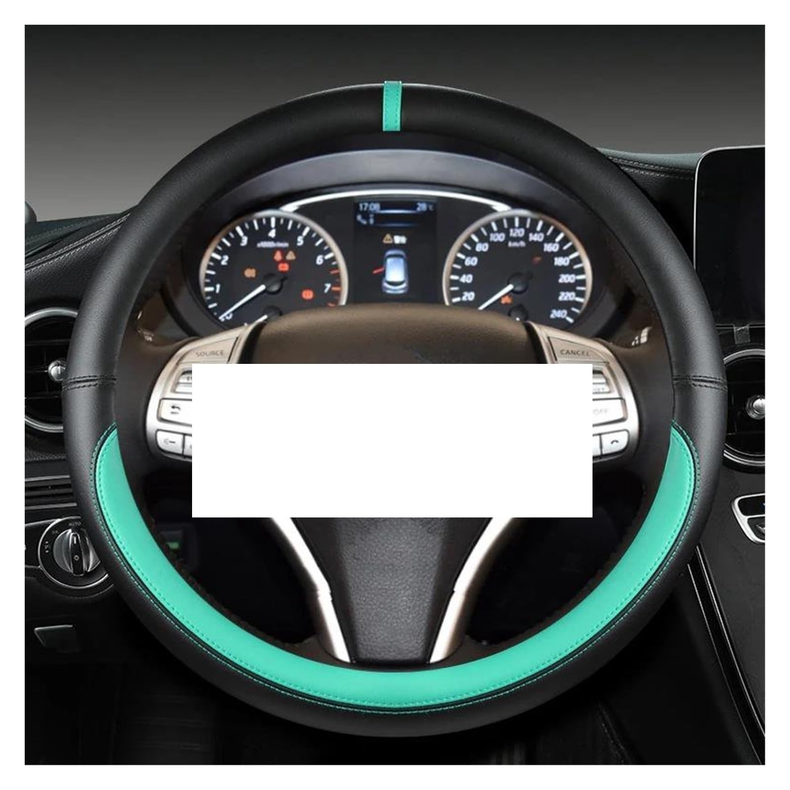 Auto Lenkrad Abdeckung Mit Korrektur Markierung Für Nissan X-Trail Für Qashqai Für März Für Serena Auto Zubehör(0 Shape Green) von ZJYDDM