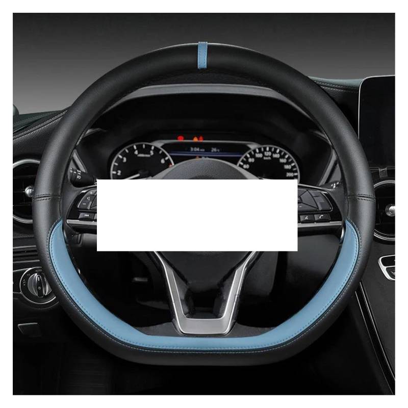 Auto Lenkrad Abdeckung Mit Korrektur Markierung Für Nissan X-Trail Für Qashqai Für März Für Serena Auto Zubehör(D Shape Blue) von ZJYDDM