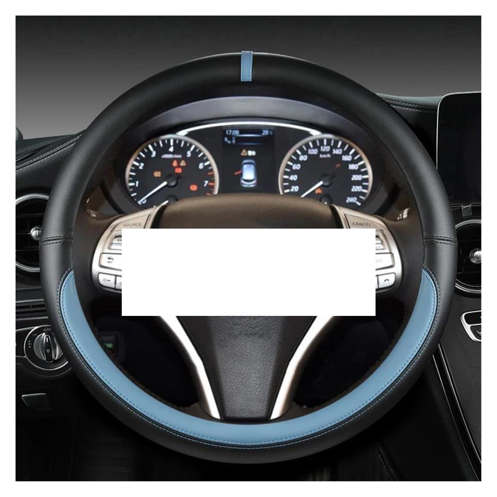 Auto Lenkrad Schutz Abdeckung Mit Korrektur Kennzeichnung Für Nissan Für Teana Für Note Für Juke Für Versa Für Blatt(O Shape Blue) von ZJYDDM