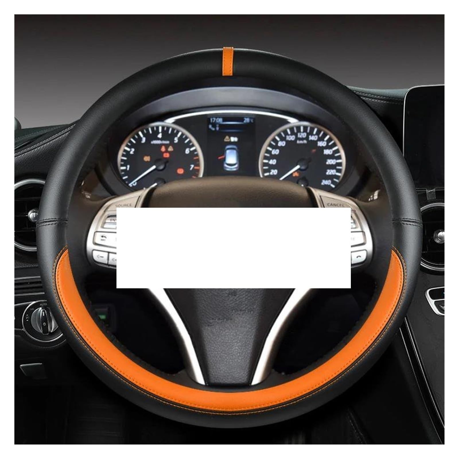 Auto Lenkrad Schutz Abdeckung Mit Korrektur Kennzeichnung Für Nissan Für Teana Für Note Für Juke Für Versa Für Blatt(O Shape Orange) von ZJYDDM