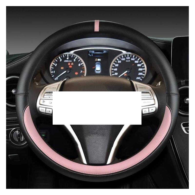 Auto-Lenkradabdeckung Mit Korrekturmarkierung Für Nissan Für Teana Für Note Für Juke Für Versa Für Leaf(O Shape Pink) von ZJYDDM