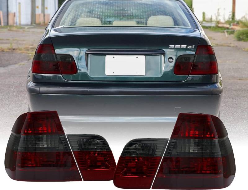 ZJYYBF66 Autorücklichter für BMW3 Series E46 4 Doors Sedan 2002-2005, Sie können direkt installiert oder ausgetauscht werden,Black A Pair von ZJYYBF66