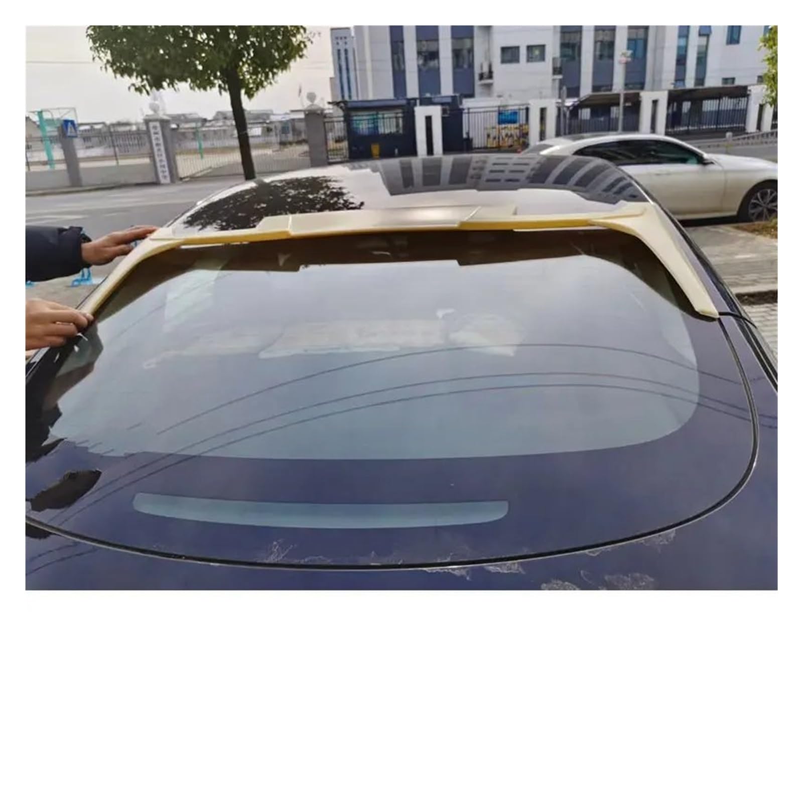 Auto Spoiler Auto Dachflügel Für Tesla Für Modell Y 3 Spoiler Schwarz Carbon Oberfläche Schwanz Fin Dekoration Zubehör Auto Spoiler Wing(3 Unpainted) von ZJYZYQ