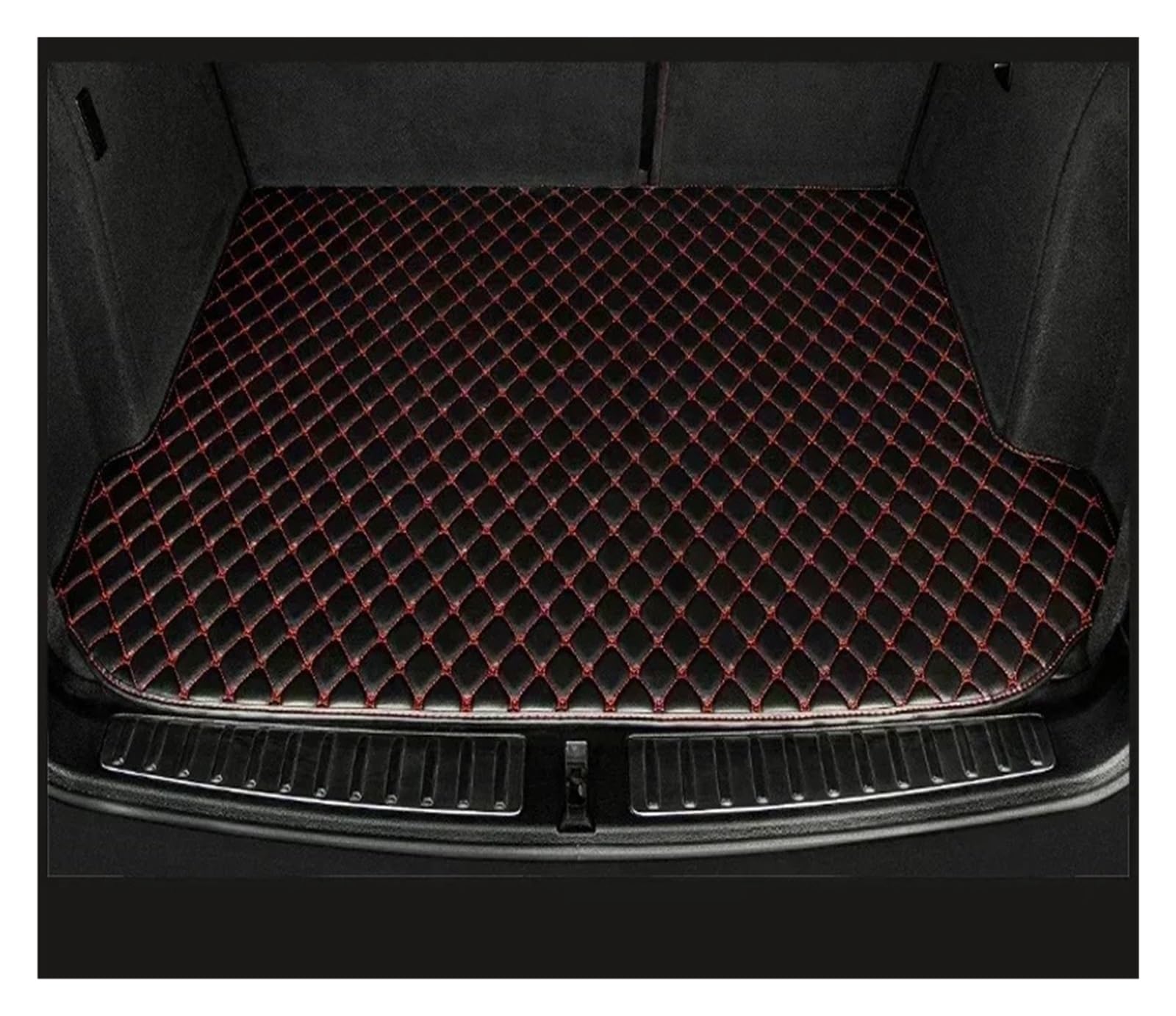 Kofferraummatten Auto-Kofferraum-Matten-Abdeckungen Cargo-Liner Autos Wasserdicht Für Jeep Für Wrangler 4 Tür 2011 2012 2013 2014 2015 Kofferraumwannenauskleidung(Black with Red) von ZJYZYQ