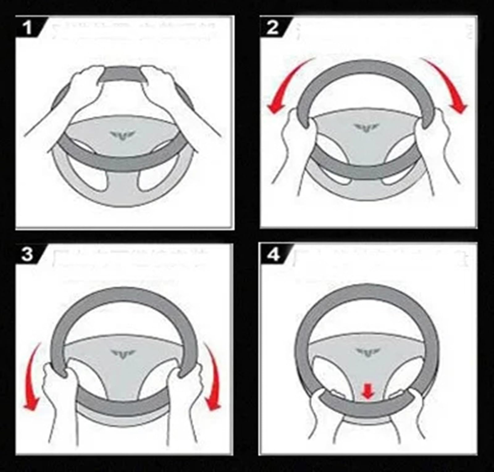 Lenkrad Abdeckung Auto-Lenkradbezug, Lenkradschutzhülle, Umweltfreundlich, rutschfest, Schweißabsorbierend, Modische Und Einfache Autodekoration Lenkradschutz(Black) von ZJYZYQ