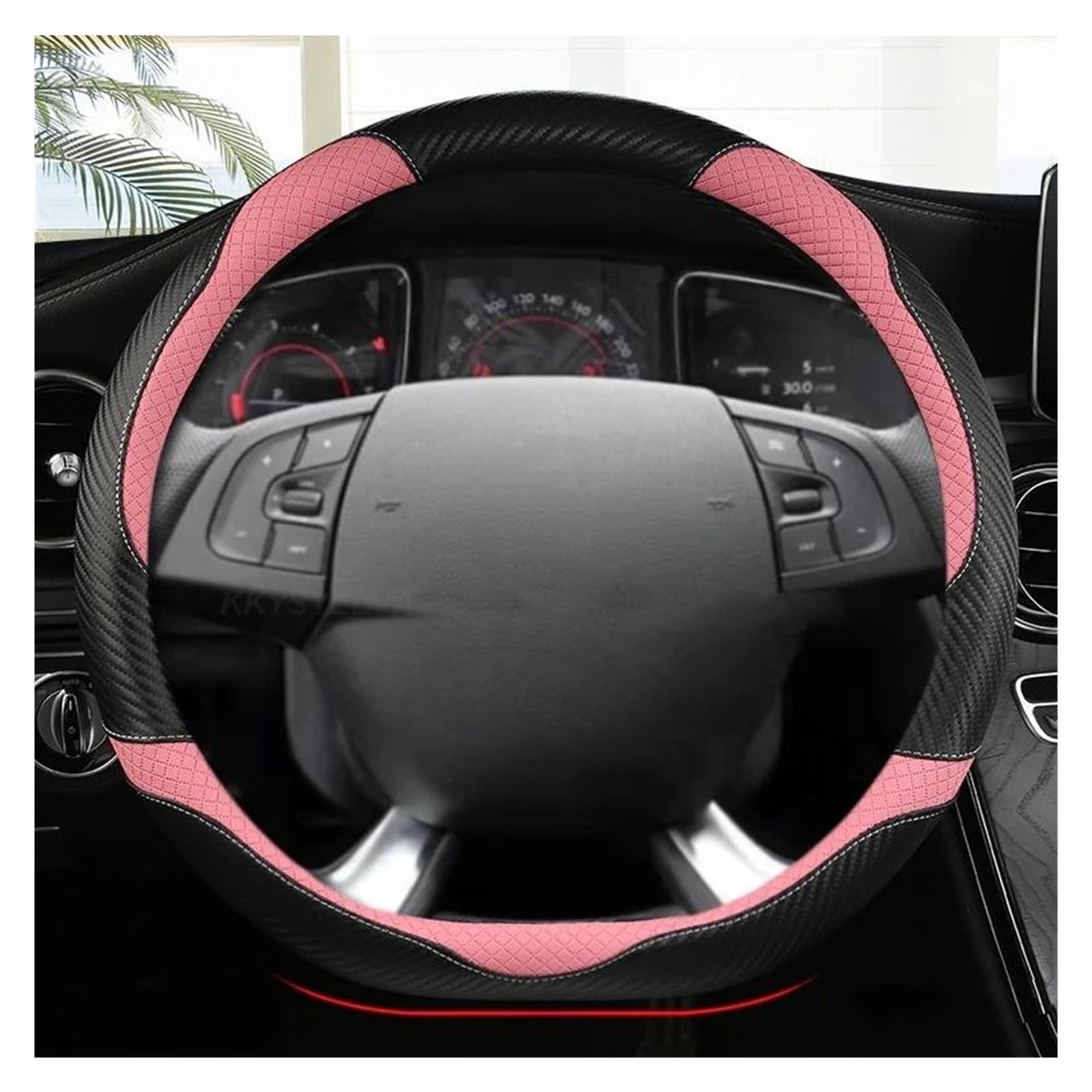 Lenkrad Abdeckung Für Citroen Für DS3 Für DS4 Für DS5 Für DS5 Für DS Für 5LS Für DS6 Für DS7 Für DS9 Auto Lenkrad Abdeckung 38 cm Lenkradschutz(PINK) von ZJYZYQ