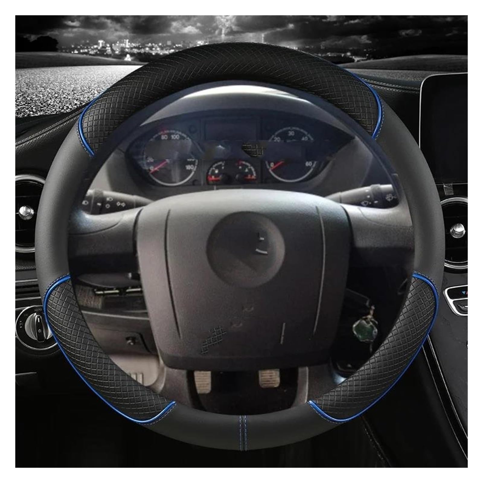 Lenkrad Abdeckung Für FIAT Für Ducato Für Peugeot Für Boxer Für Citroen Für Jumper Für Relais Für Ram Mikrofaser Leder Auto Lenkrad Abdeckung Lenkradschutz(Blue) von ZJYZYQ