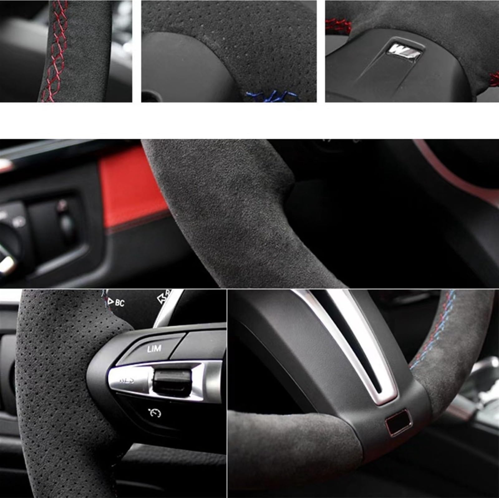 Lenkrad Abdeckung Für Golf 7 Für GTI Für Golf Für R Für MK7 Für Polo Für GTI Für Scirocco 2015 2016 Custom Leder Wildleder Auto Lenkrad Abdeckung Lenkradschutz(17) von ZJYZYQ