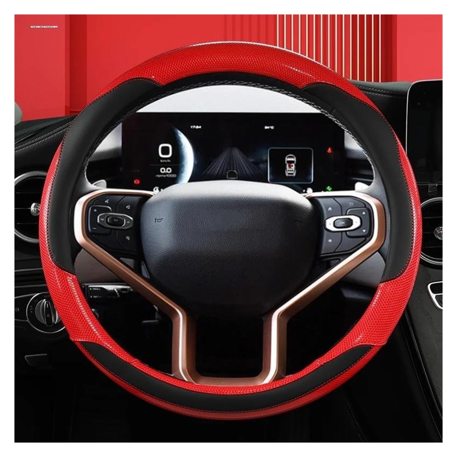 Lenkrad Abdeckung Für Haval Für H6 Für H7 Für H9 Für H6 Für 3rd Für Dargo Auto Nicht-Slip Sweatproof Innen Griff Abdeckung Lenkrad Abdeckung Lenkradschutz(Red) von ZJYZYQ