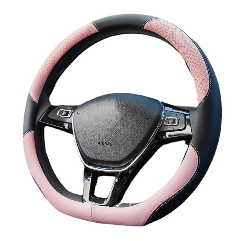 Lenkrad Abdeckung Für T-Kreuz Für Magotan Für Golf Für T ROC ID Lenkrad Abdeckung D-typ Auto Zubehör Leathe Nicht-Slip Sweatproof Lenkradschutz(Pink) von ZJYZYQ