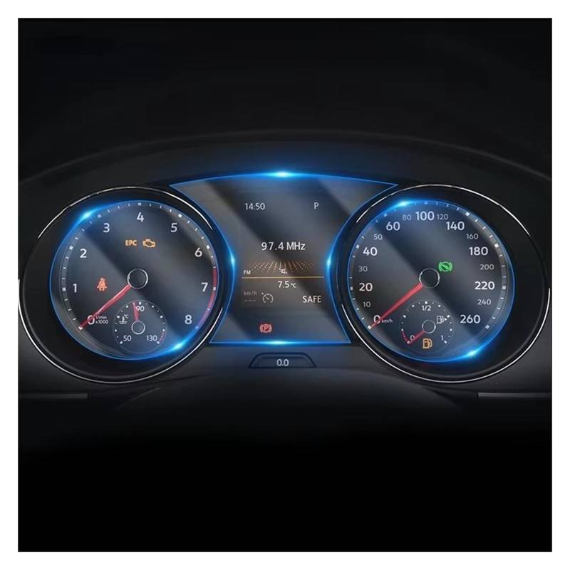 Navigation Schutzfolie Für VW Für Golf 6 7 2014 2015 2016 2017 2018 2019 2020 2021 2022 Instrument Panel Membran TPU LCD Screen Protector Dekorative Digital Cockpit Schutzfolie von ZJYZYQ