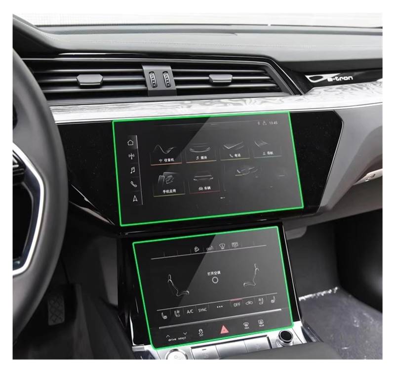 Navigation Schutzfolie Gehärtetes Glas LCD-Bildschirm-Schutzfolie Für E-tron 2018 2019 2020 2021 Auto GPS-Navigation Armaturenbrett-Schutz Digital Cockpit Schutzfolie(Navigation Glass) von ZJYZYQ