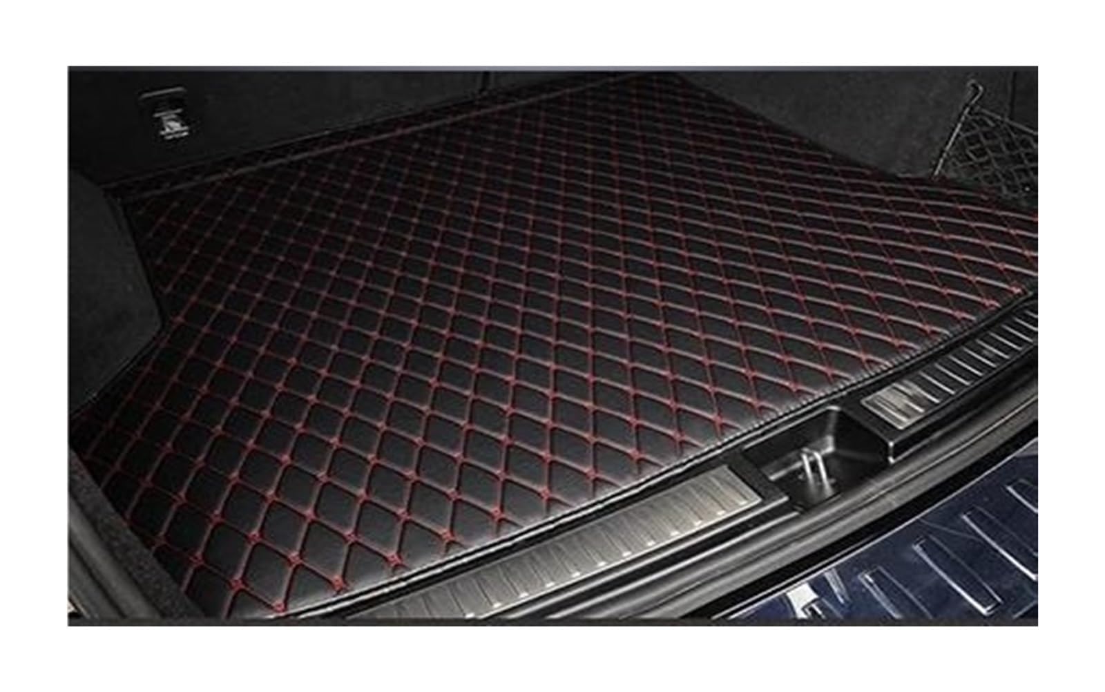 ZJYZYQ Kofferraumschutzmatte Für Cadillac Für SRX 2010 2011 2012 2013 2014 2015 2016 Cargo-Liner Innen Boot Kofferraum Matte Boot Liner Anti Slip Matte Kofferraumwanne(Black red) von ZJYZYQ