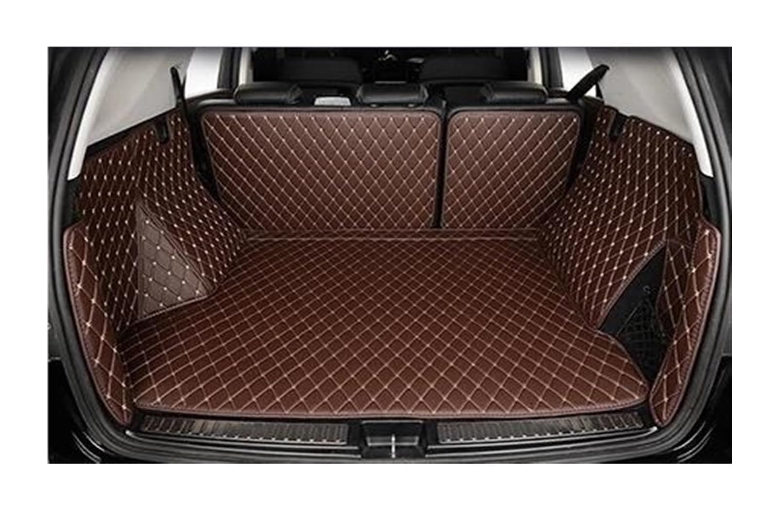 ZJYZYQ Kofferraumschutzmatte Für Cadillac Für SRX 2010 2011 2012 2013 2014 2015 2016 Cargo-Liner Innen Boot Kofferraum Matte Boot Liner Anti Slip Matte Kofferraumwanne(Coffee Full Surround) von ZJYZYQ