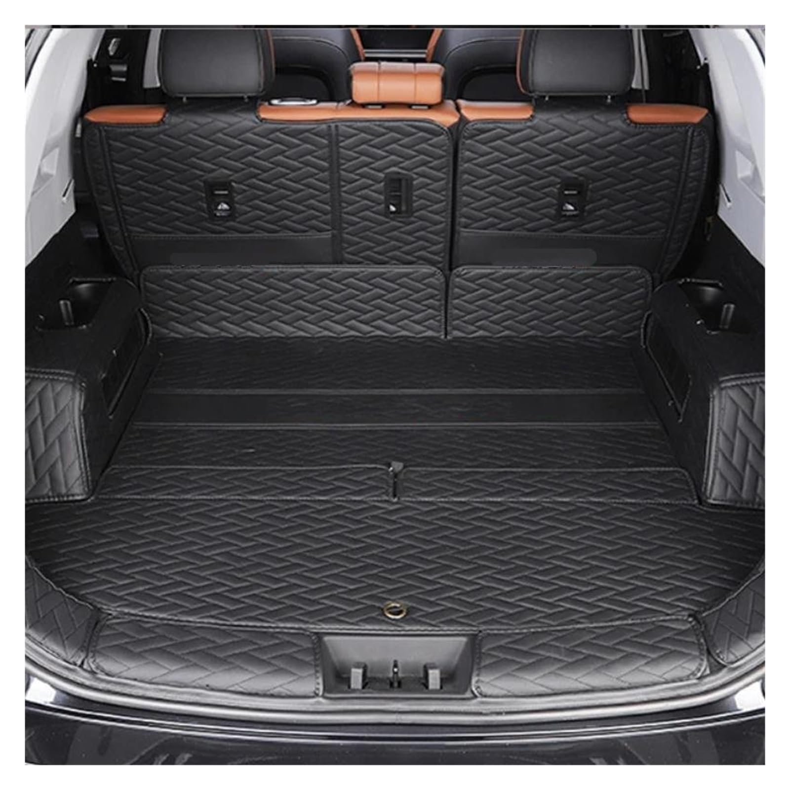 ZJYZYQ Kofferraumschutzmatte Für Chery Für Tiggo Für 8 Pro 2021 2022 2023 Auto Matten Auto Stamm Net Cargo Mat Autos Teile Boot Liner Anti Slip Matte Kofferraumwanne(Black Black line) von ZJYZYQ