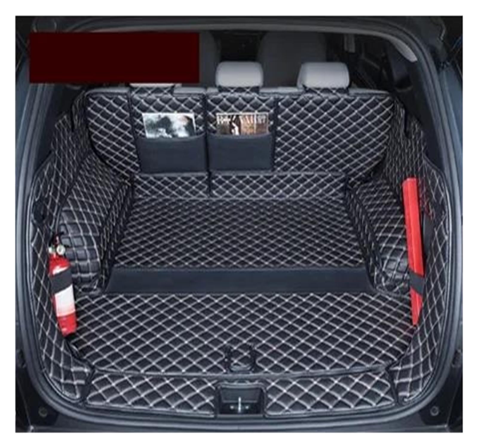 ZJYZYQ Kofferraumschutzmatte Für Hyundai Für Tucson 2021 Für NX4 Leder Kofferraum Matte Stamm Boot Matten Liner Pad Cargo-Liner Boden Catpet Kofferraumwanne(Black beige 2) von ZJYZYQ