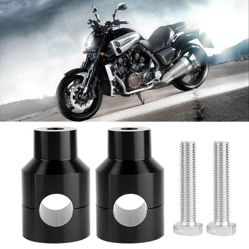 Motorrad-Lenker-Riser, Paar Lift-Lenker-Riser, Lenker-Riser, 22 Mm, Aluminiumlegierung, Lenker-Heber, Lenker-Riser für Motorrad-Modifikationen (BLACK) von ZJchao