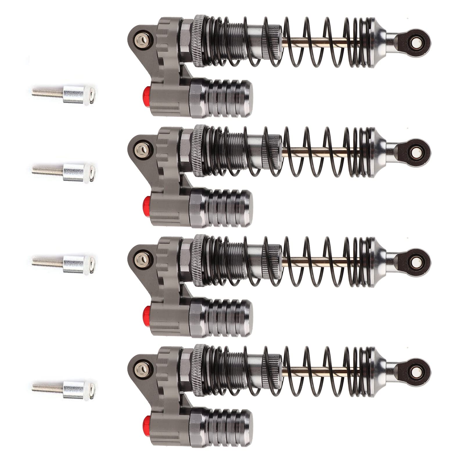 RC-Stoßdämpfer, 4 Stück CNC-bearbeitete Aluminium-Stoßdämpfer für Axial SCX10 D90 RC-Raupenwagen, Geeignet für Axial SCX10 D90 RC-Raupenwagen, CNC-bearbeitetes Aluminium mit von ZJchao