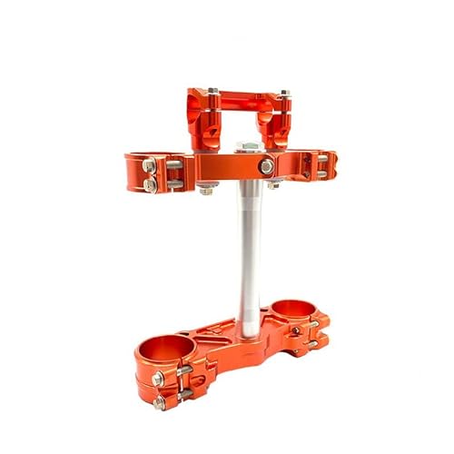 Motorrad Triple Clamp Lenkschaft und Clamp Riser Adapter for SX-F EXC EXCF 125 150 200 250 300 400 450 500 525 KEWS HJ250H(Total Success Orange) von ZKKJPYYDS