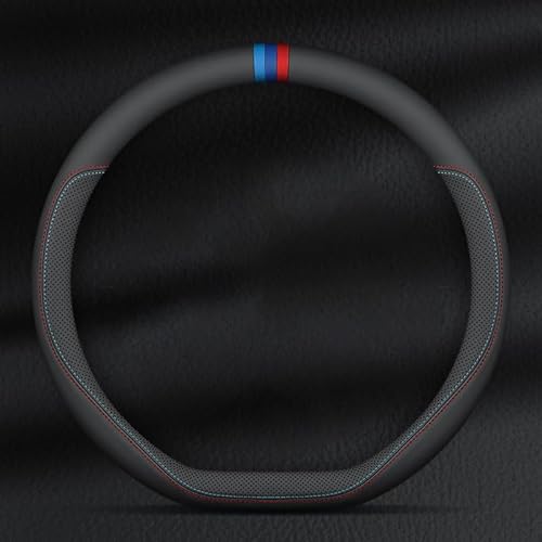 Lenkradbezug für BMW 4 Series Z4, Nappaleder Steering Wheel Cover Anti-Rutsch Atmungsaktives Lenkradschutz Auto, Universal 37-38cm Lenkradbezug,D/2 von ZKSJFU