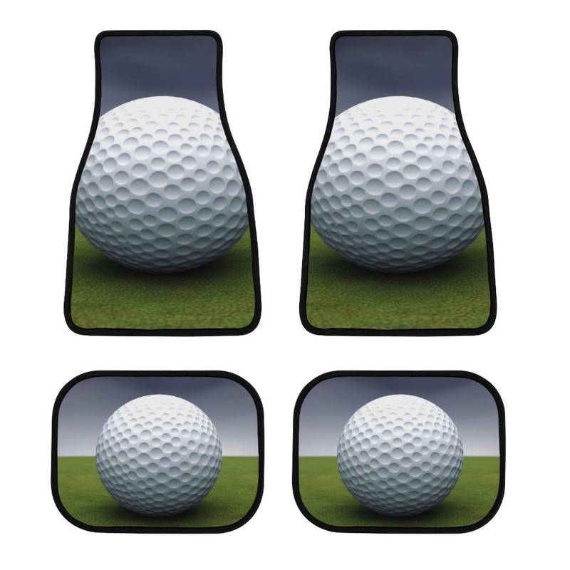 Rutschfeste Automatte Golfball Gedruckt Auto Fußmatten 4er Set Allwetter Auto Teppich Automotive Fußmatten Auto Zubehör für Limousine Vans SUV LKW RV Fahrzeug von ZLFDSKGY