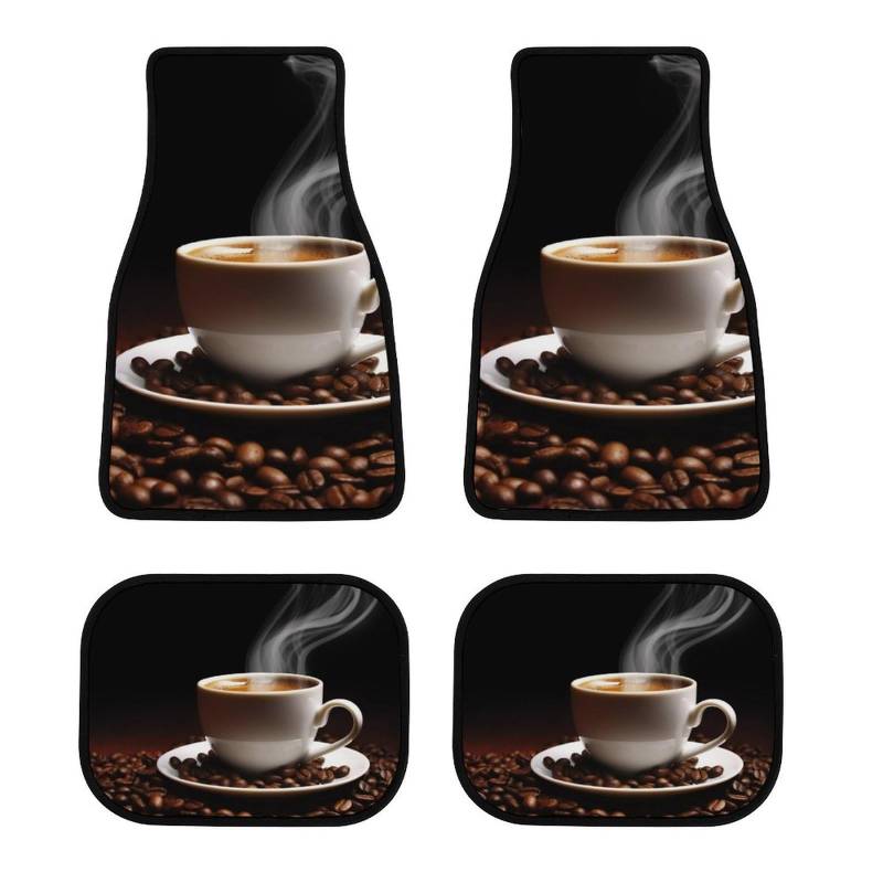 Rutschfeste Automatte Hot Beanwith Bean Printed Auto Fußmatten 4er Set Allwetter Auto Teppich Automotive Fußmatten Autozubehör für Limousinen Vans SUV LKW RV Fahrzeug von ZLFDSKGY