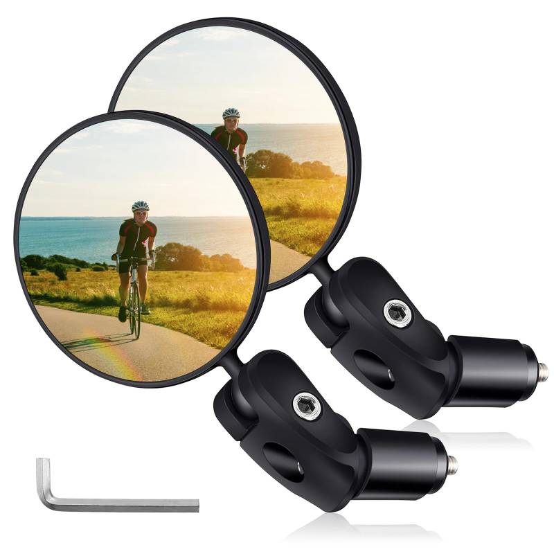 Fahrradspiegel HD 360° Drehbar Klappbar Fahrrad Rückspiegel Weitwinkel Rückspiegel Lenkerspiegel Universal 15-25mm für Fahrrad Rennräder Mountainbikes Radfahrer 2 Stück von ZLLkeji