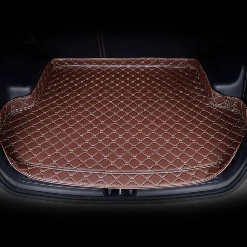 Auto Leder Kofferraumwanne Schutzmatte für Audi Q2 2017-2024,rutschfest Kratzfestem Kofferraummatte Schutzmatte Kofferraum Matten Innenmatte Styling,Brown von ZLQYF