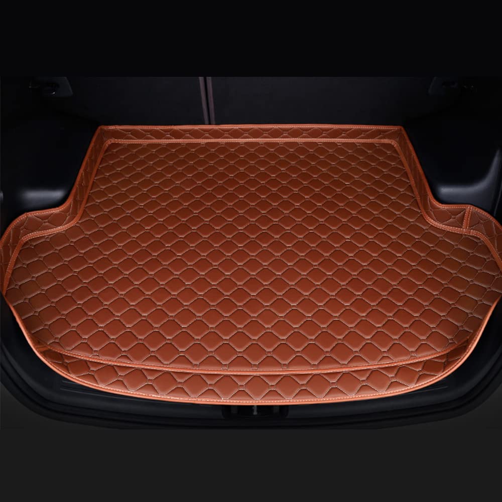 Auto Leder Kofferraumwanne Schutzmatte für Audi Q7 7seats 2016-2022,rutschfest Kratzfestem Kofferraummatte Schutzmatte Kofferraum Matten Innenmatte Styling,Coffee von ZLQYF