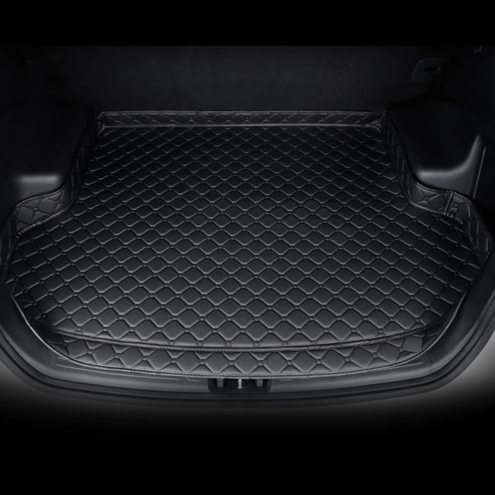 Auto Leder Kofferraumwanne Schutzmatte für VOLVO XC90 7seats 2016-2024,rutschfest Kratzfestem Kofferraummatte Schutzmatte Kofferraum Matten Innenmatte Styling,Black von ZLQYF