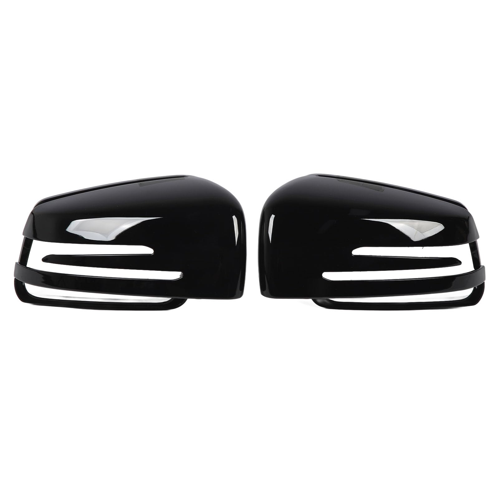 1 Paar Rückspiegelabdeckung A 2128100964, ABS-Rückspiegelkappe, farbecht und leicht, staub- und abriebfest, Türspiegel-Abdeckkappen Compatible for W204 (Glänzend schwarz) von ZLXHDL
