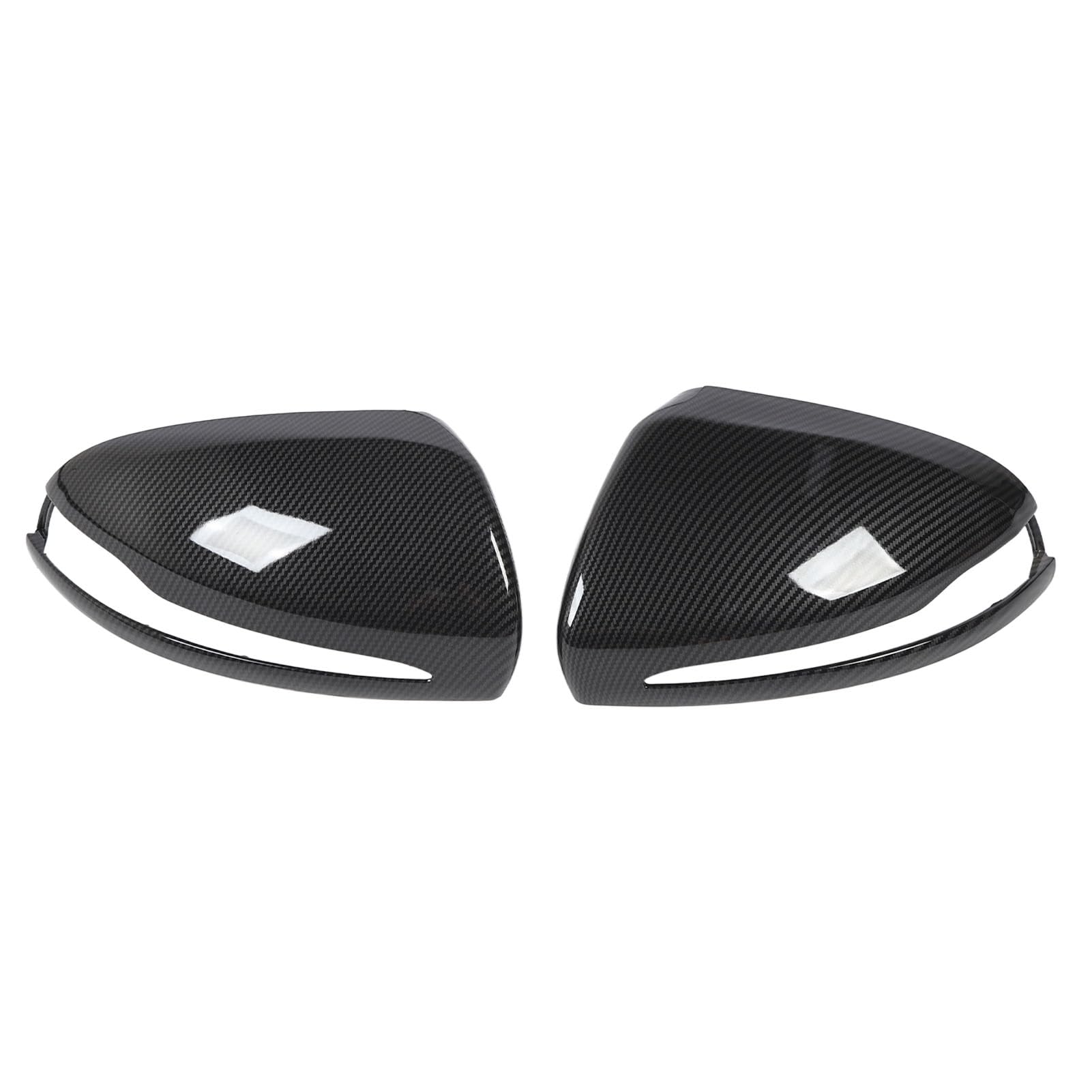 2 Stück Rückspiegelabdeckung, ABS-Rückspiegelkappe, glänzend schwarz, farbecht und leicht, staub- und abriebfest, compatible for W205 2014 bis 2021 LHD (Kohlefaser-Stil) von ZLXHDL