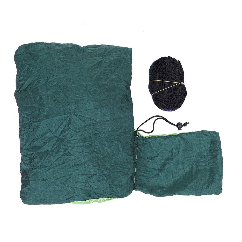 Erweiterte und verlängerte Camping -Hängematte im Freien, Hochleistungs -Nylonschlafschwung mit 200 kg Kapazität, tragbare Reise -Hängematte mit Gurten und Schnallen (Fruit Green and Dark Green) von ZLXHDL