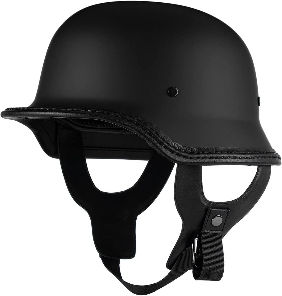 Stahlhelm Zweiter Weltkrieg Schutzhelm Half Face Motorradhelm Deutscher Motorradhelm für Chopper Cruiser Bike A,Large von ZLYJ