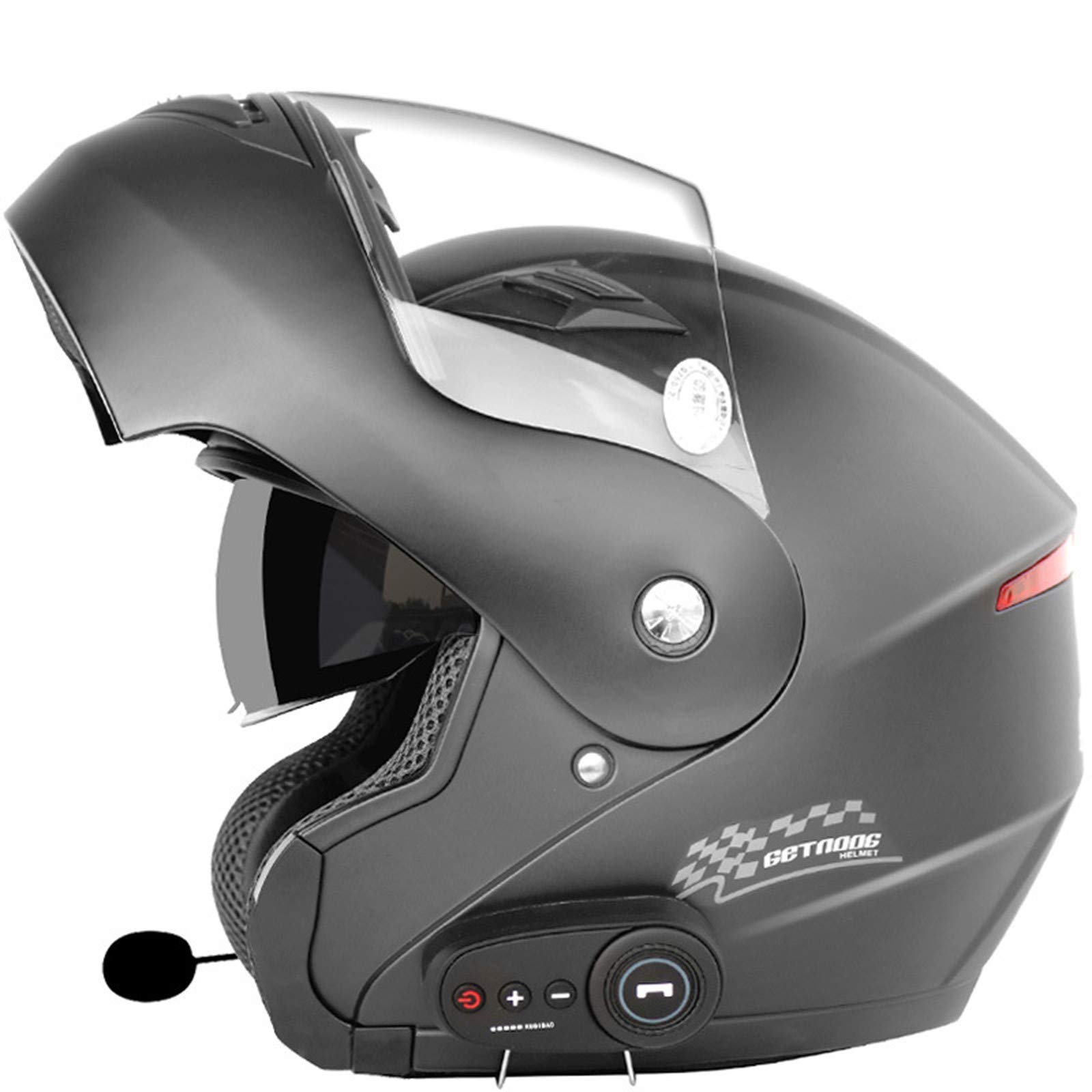 ZLYJ Bluetooth Modularer Motorrad Helm, Funk Sprechanlage Motorrad-Klapphelm mit Anti-Fog-Doppelscheib ECE Genehmigt Integralhelm für Erwachsene Männer Women A,XL von ZLYJ