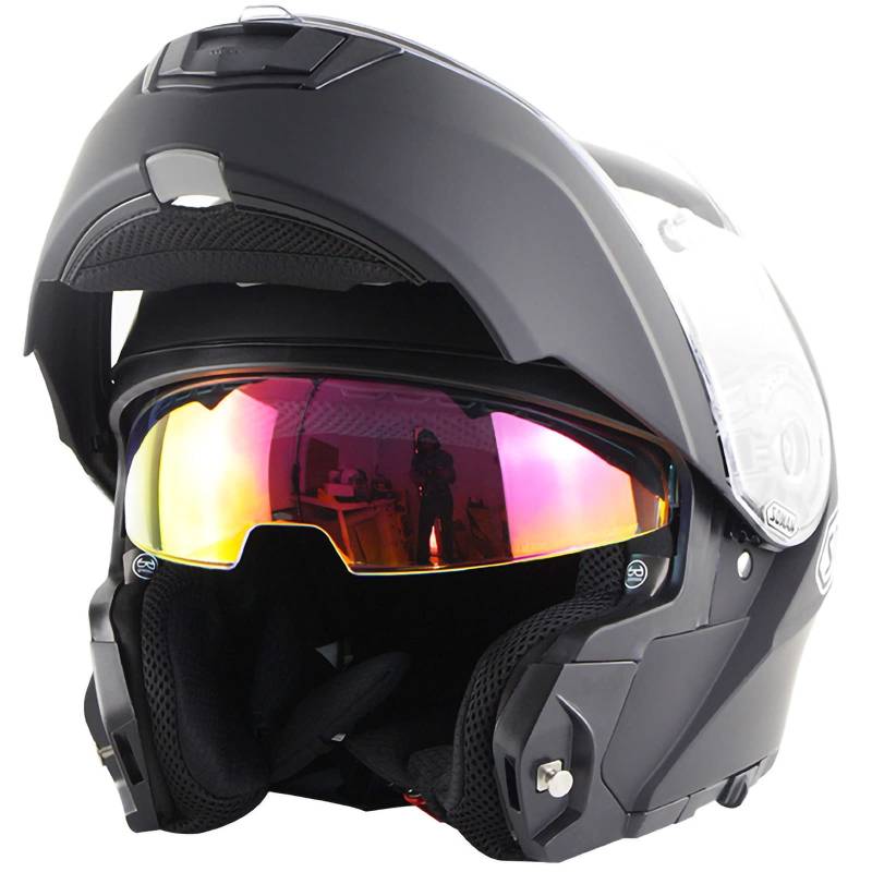 ZLYJ Modularer Motorradhelm Integrierter Klapphelm, ECE-zertifizierter modularer Motorradhelm mit Doppelvisier-Crash-Integralhelm A,XXXXL(65-66cm) von ZLYJ