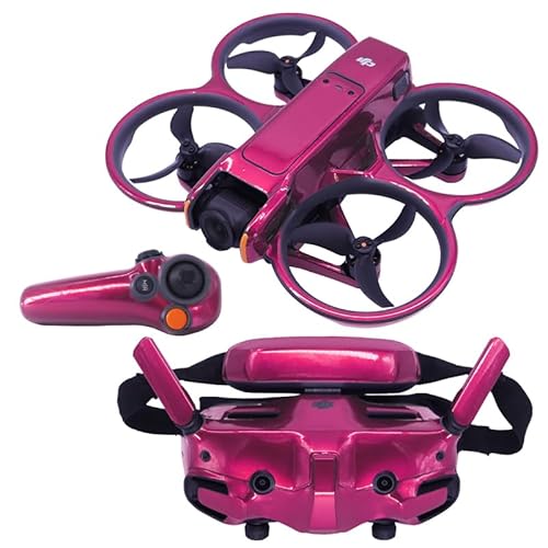 ZLiT Avata 2 Drohnen-Aufkleber, PVC, solide Aufkleber für DJI Avata 2 Drohnenbrillen, 3 Brillen, Schutzfolie, Zubehör (fluoreszierendes Rosa) von ZLiT